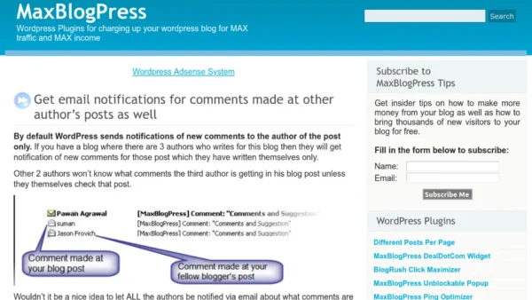 MaxBlogPress Opt-in Form Adder