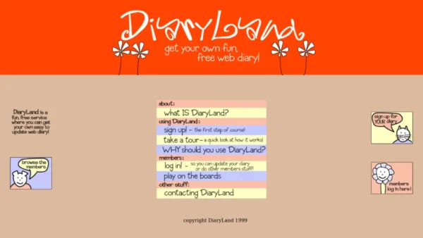 screenshot of DiaryLand from 1999